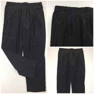 J.CREW Pleated Front Tapered Leg Shiny Soft Pants